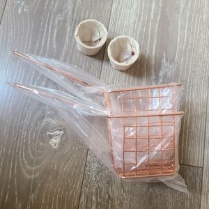 🆕️2 Mini Fry Baskets rustic restaurant kitchen serving baskets NWT